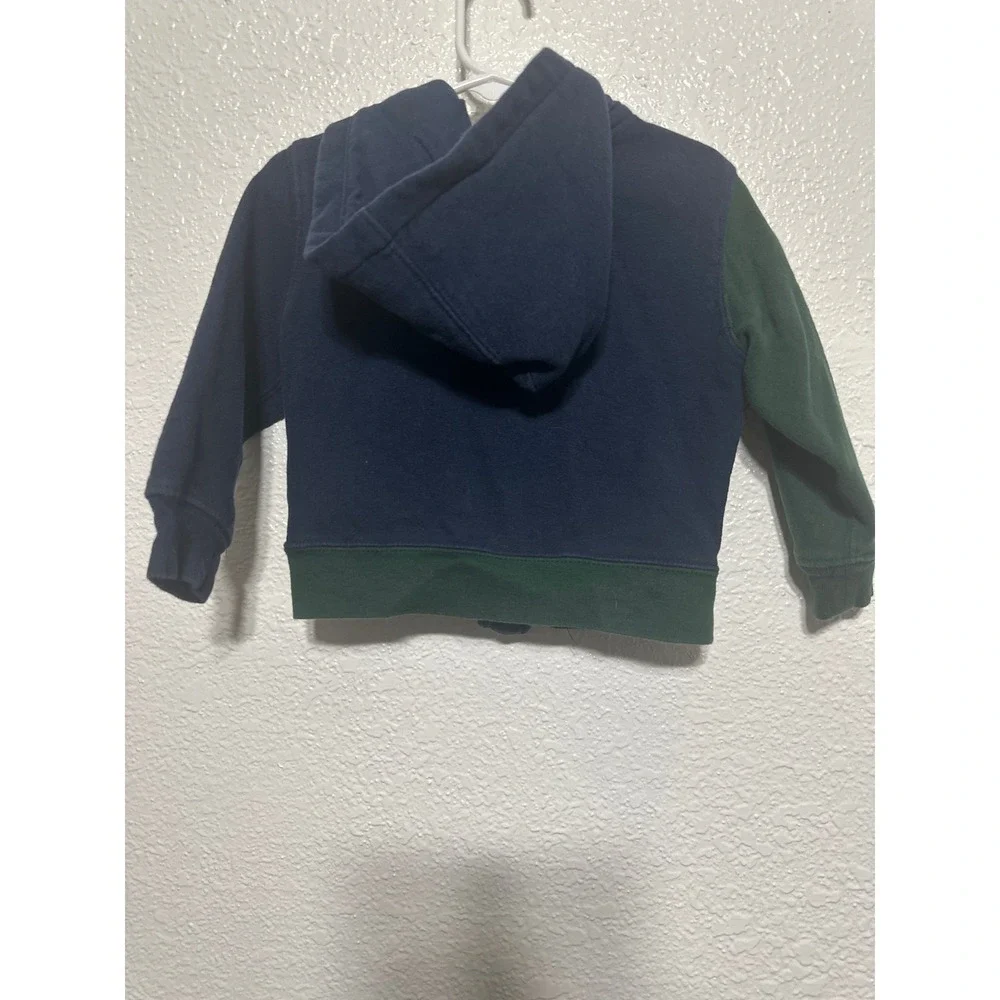 Kids Polo Ralph Lauren Hoodie Zip Up Size 2T Navy Yellow Green Pony Logo - Picture 3 of 5